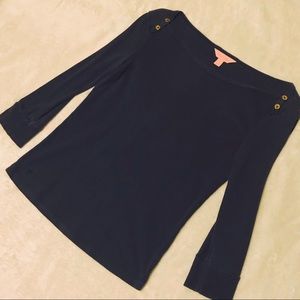Lilly Pulitzer Boatneck Top with Gold accents